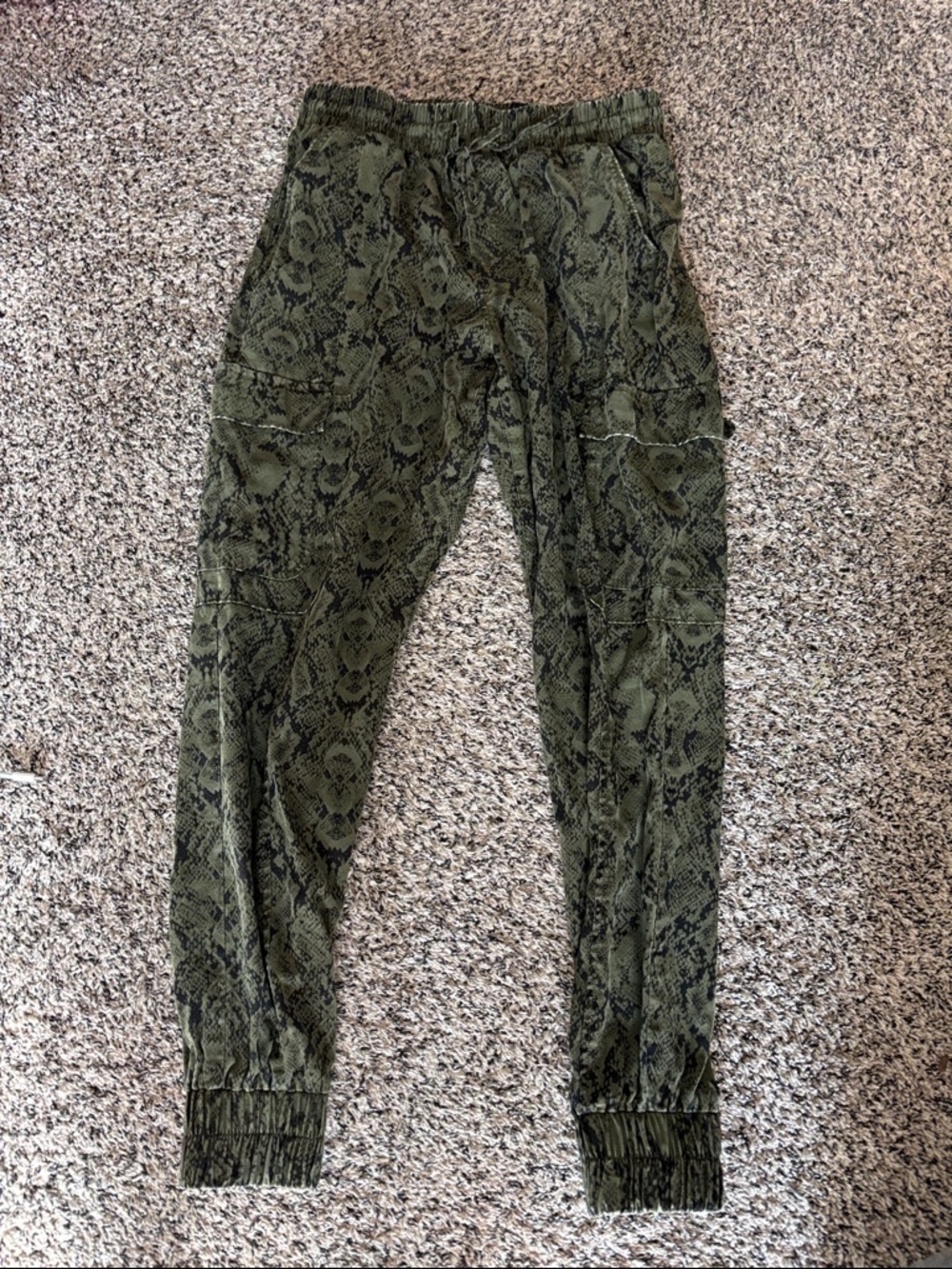 INC International Concepts Olive Green Snake Print Jogger Pants